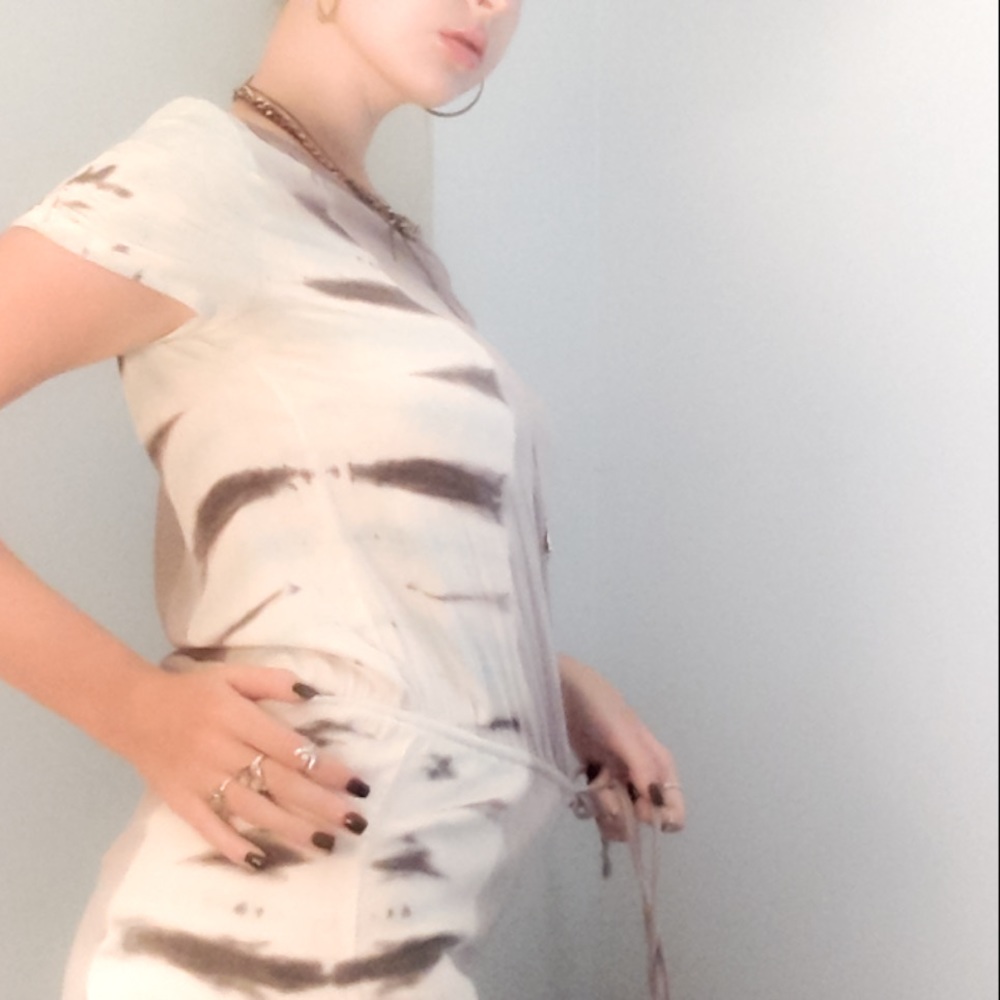 Light Grey Romper with TyeDye Design